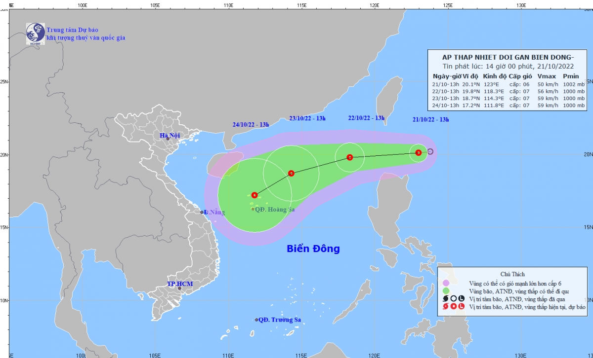 Tropical depression heads towards East Sea